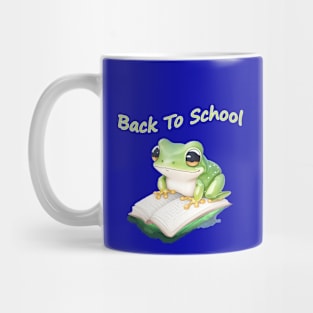 Back to school, Frog Reading books, Book Sticker, bookworm gift for reader,student gift, lover books Mug